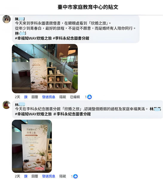 幸福抽好禮~民眾觀展後於臉書留言